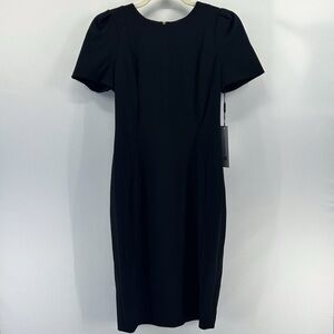 Calvin Klein Black Short Sleeve Scuba Dress Size 6 NWT